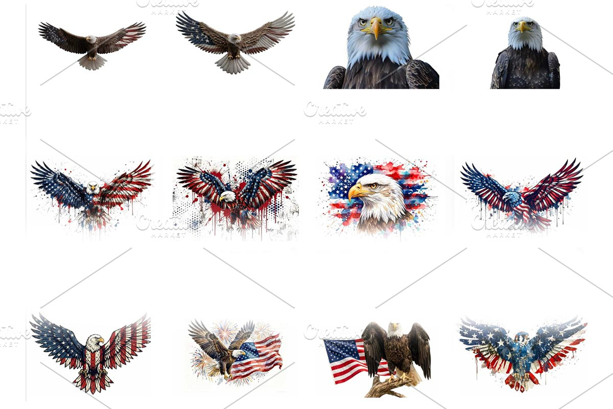 Eagle Clipart Patriotic 4th of July, an Animal Illustration by VetalStock (Photo 3 of 3)