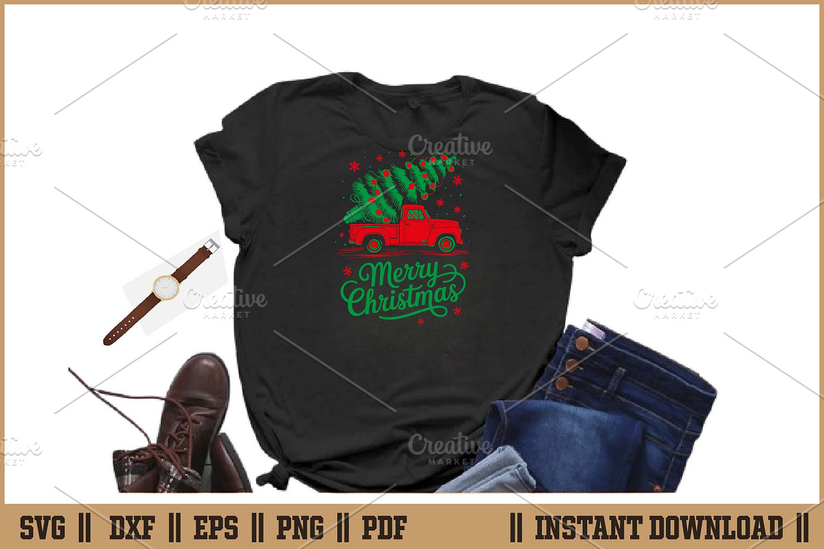 Vintage Wagon Christmas Retro SVG, a Seasonal Illustration by Handy Arts Studio (Photo 2 of 3)