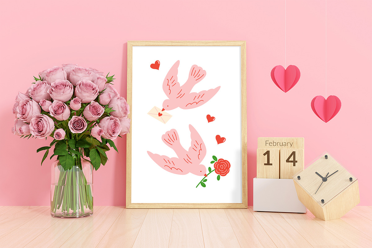 Vintage Valentine Vector Collection, a Decorative Illustration by NataKa (Photo 7 of 10)