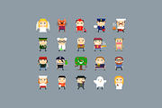 100 Pixel Art Characters, a Person Illustration by chewkotski (Thumbnail 5 of 6)