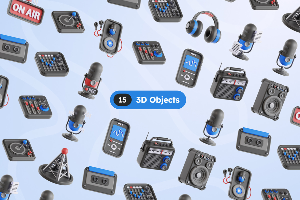Podcast 3D Icons, an Object 3D Model by Rakata Studio (Photo 5 of 7)