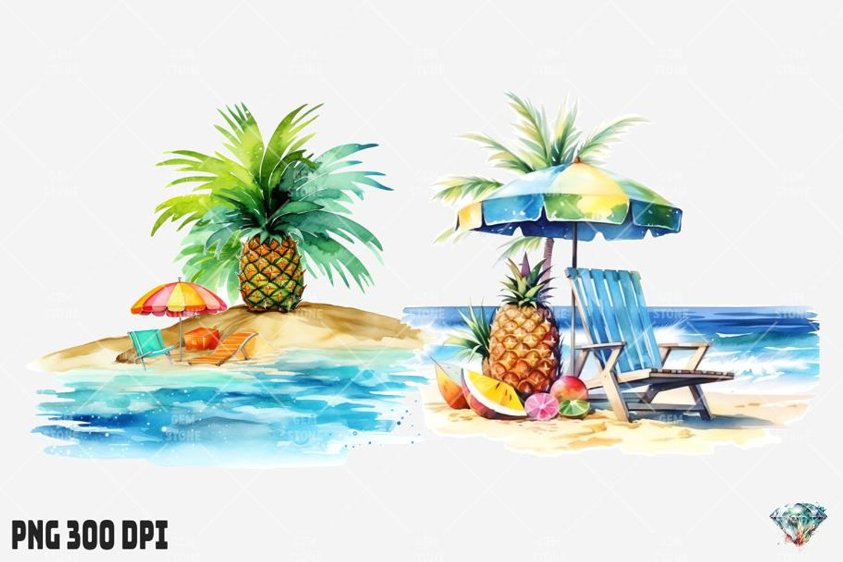 Summer Beach Watercolor, an Illustration by Gemstone (Photo 11 of 12)