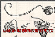 33 Crochet and Yarn Sketch Graphics, a Decorative Illustration by Violet LeBeaux (Thumbnail 3 of 3)