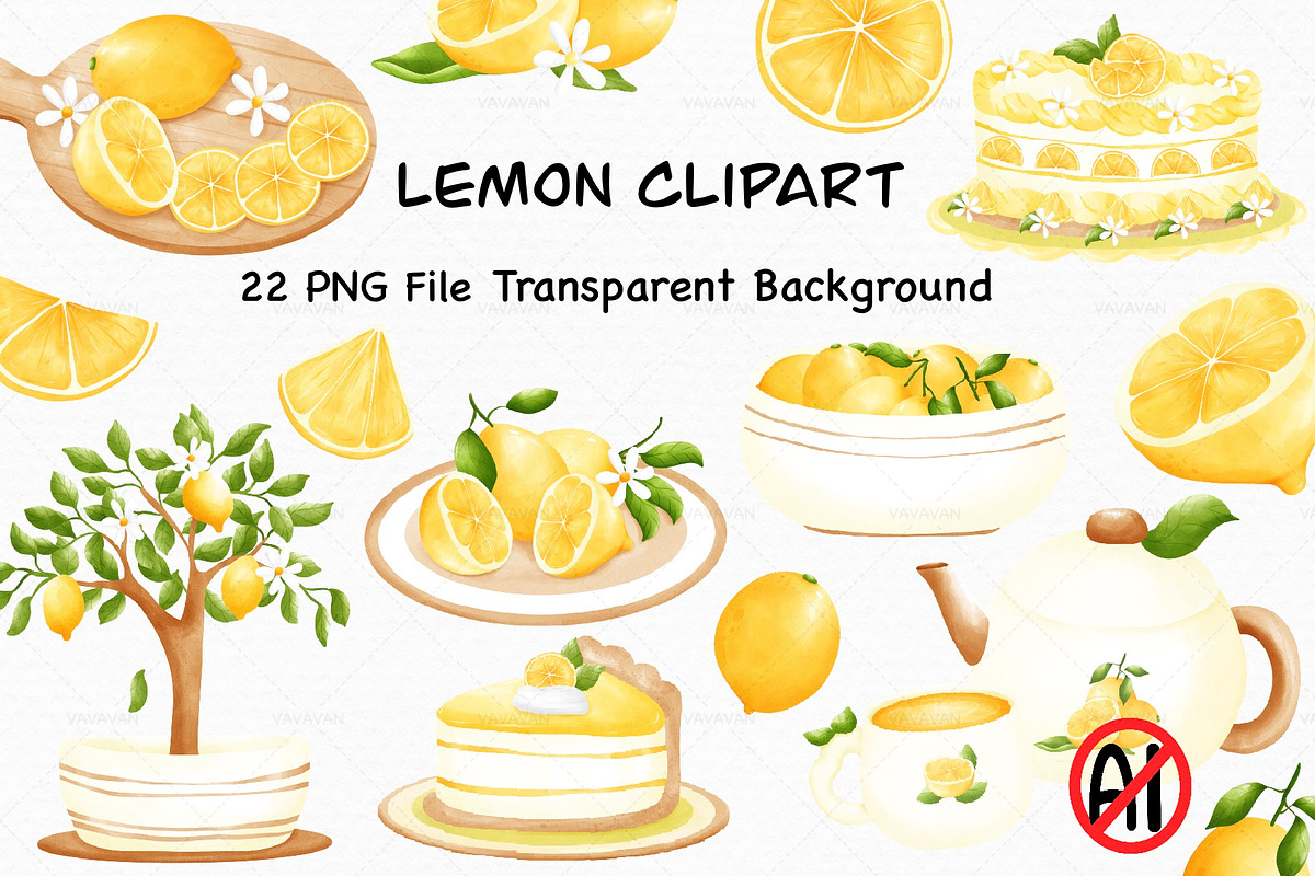 Lemon clipart, a Food Illustration by Vavavan Artwork (Photo 1 of 4)