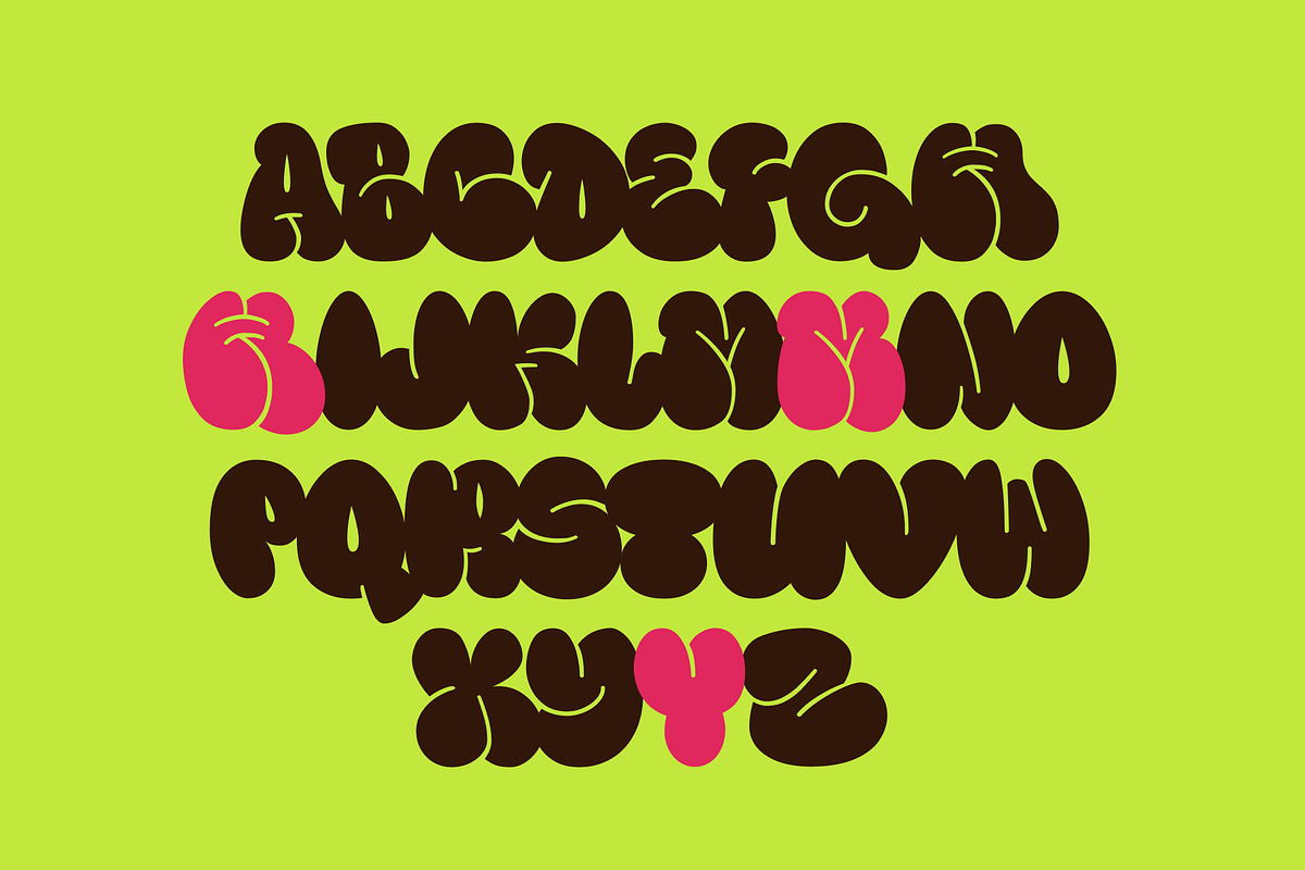 Fanky Bubble Graffiti Typeface, a Font by Fitrah Type (Photo 2 of 12)