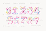 Rainbow Alphabet Clipart, a Decorative Illustration by GlamArtZhanna (Thumbnail 4 of 7)