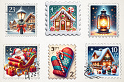 Cozy Holiday Mail Stamp Collection, an Illustration by RobertsArt (Thumbnail 3 of 5)