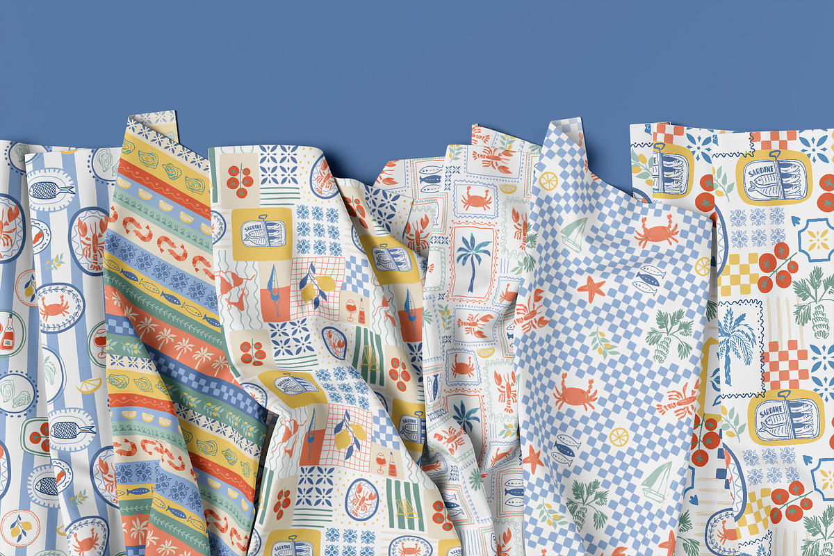 Italian Sea Vibes patterns, a Pattern Graphic by Tani Kuzminka (Photo 8 of 19)