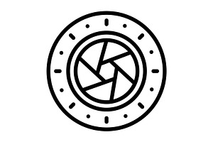 Lenses eyeglass black icon, an Outline Icon by Creative priyanka