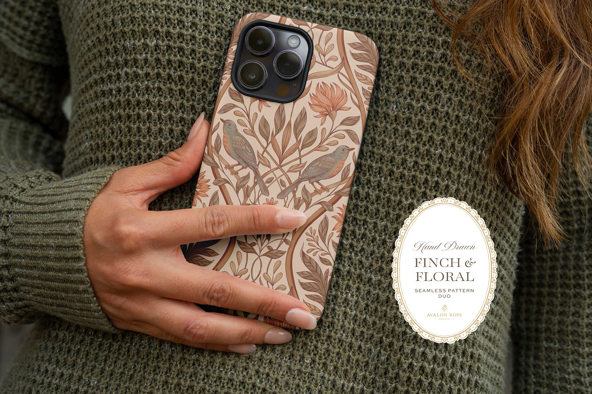 Vintage Bird & Floral Pattern Duo, a Pattern Graphic by Eclectic Anthology (Photo 11 of 13)