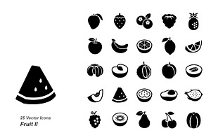 Fruit II glyph vector icons