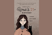 Quiet Birthday Invitation, an Invitation Template by DijanaDesignShop (Thumbnail 1 of 4)