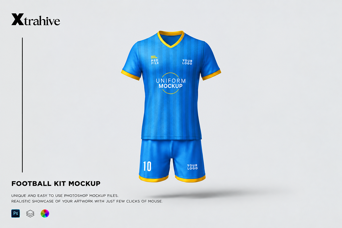 Soccer Kit Mockup, an Advertising Mockup by Xtrahive (Photo 1 of 2)