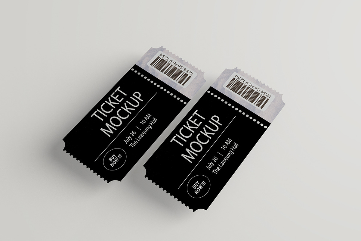 Perspective Ticket Mockup, an Advertising Mockup by Alhaytar (Photo 3 of 5)