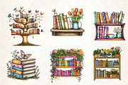 Spring Bookshelves Clipart, an Illustration by Dream Creation (Thumbnail 5 of 6)