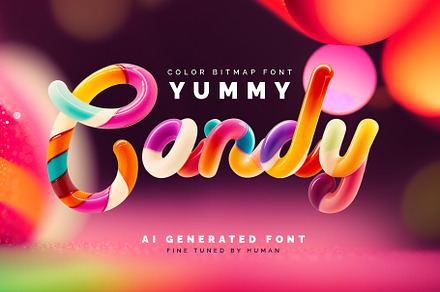 Yummy Candy - Color Bitmap Font, a Symbol Font by Gleb Guralnyk