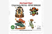 Alien Cowgirl Clipart Bundle, a Technology Illustration by Tanya Kart (Thumbnail 3 of 5)