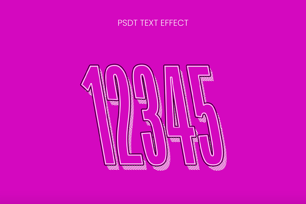 3D Retro Outline Text Effect preview 2