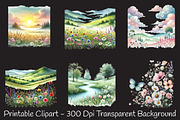 Spring Landscape Clipart, Spring Png, an Illustration by RobertsArt (Thumbnail 6 of 7)