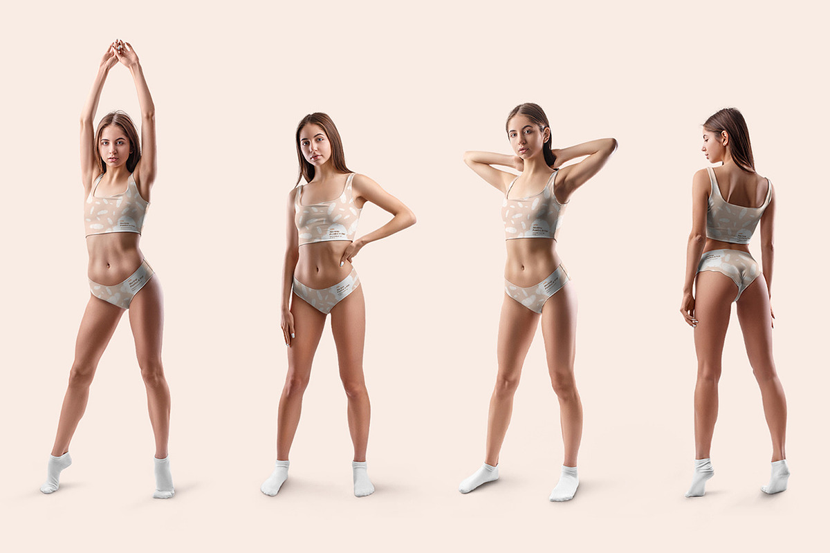 9 Mockups Woman Underwear. Top and P, a Product Mockup by PSD Market (Photo 15 of 15)