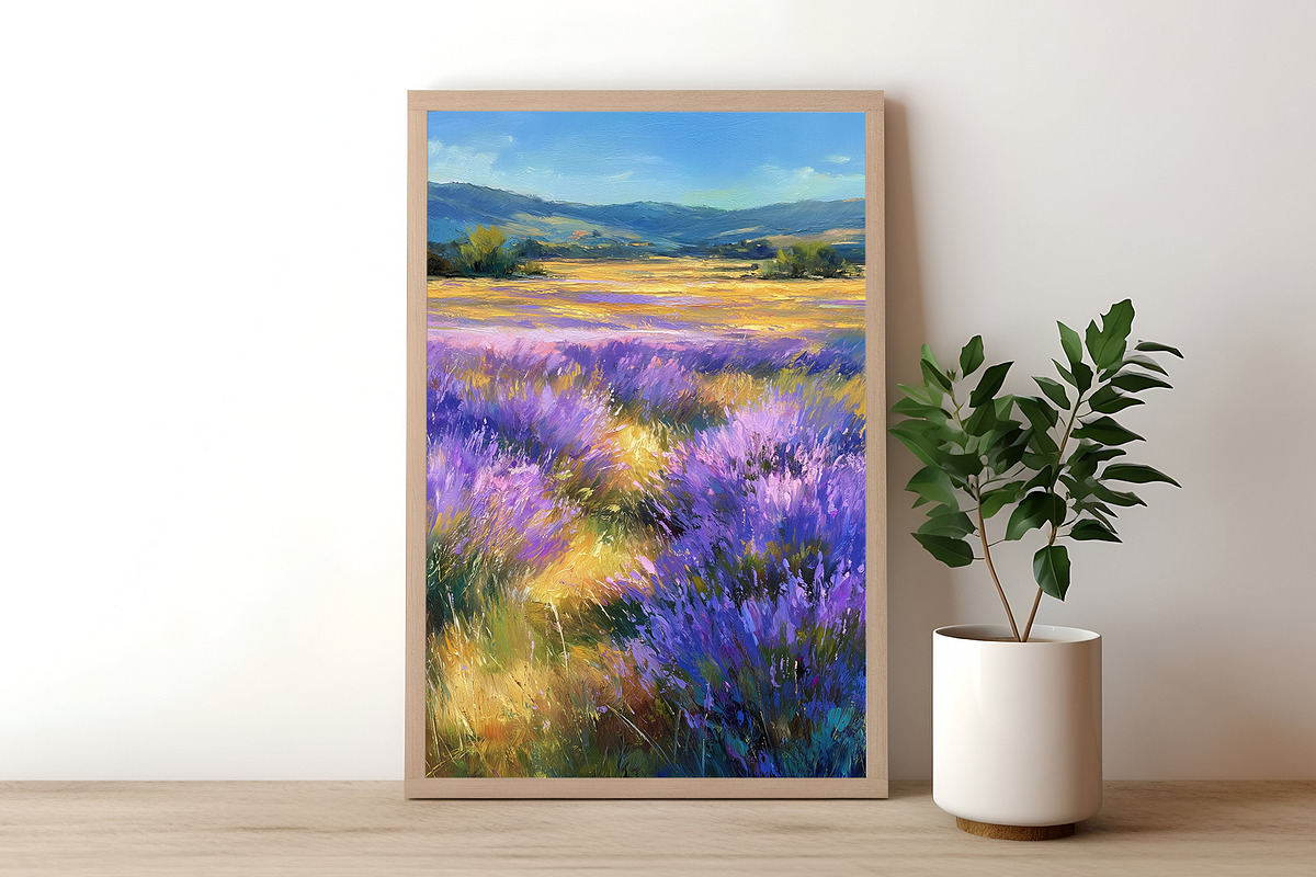Lavender Field Landscape Artwork, a Decorative Illustration by Housui Patterns (Photo 11 of 12)