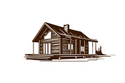 vintage cozy wooden cabin vector, an Object Graphic by e-artdesign (Thumbnail 6 of 6)