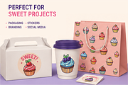 Cupcake Doodles & Dessert Clipart, a Food Illustration by Oktyabr (Thumbnail 4 of 5)
