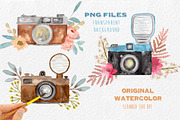 Vintage Cameras & Flowers Clipart, a Decorative Illustration by MaraquelaStudio (Thumbnail 3 of 6)