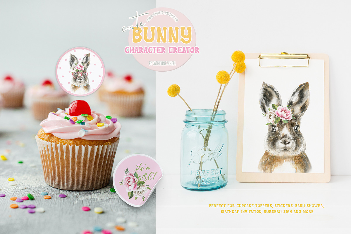 Easter Bunny Watercolor Animal, an Animal Illustration by Catherine Wheel (Photo 3 of 12)