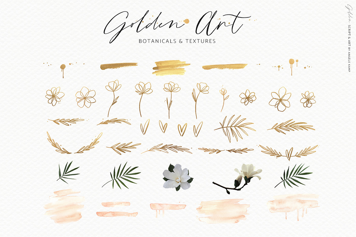 Golden, a romantic script & art, a Script Font by Angele Kamp (Photo 13 of 13)