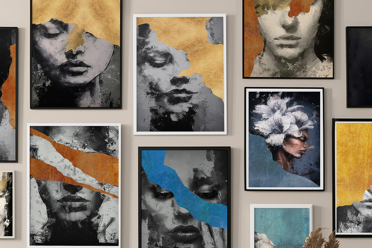 modern female portrait prints, a Decorative Illustration by Muzi pear studio (Photo 9 of 10)