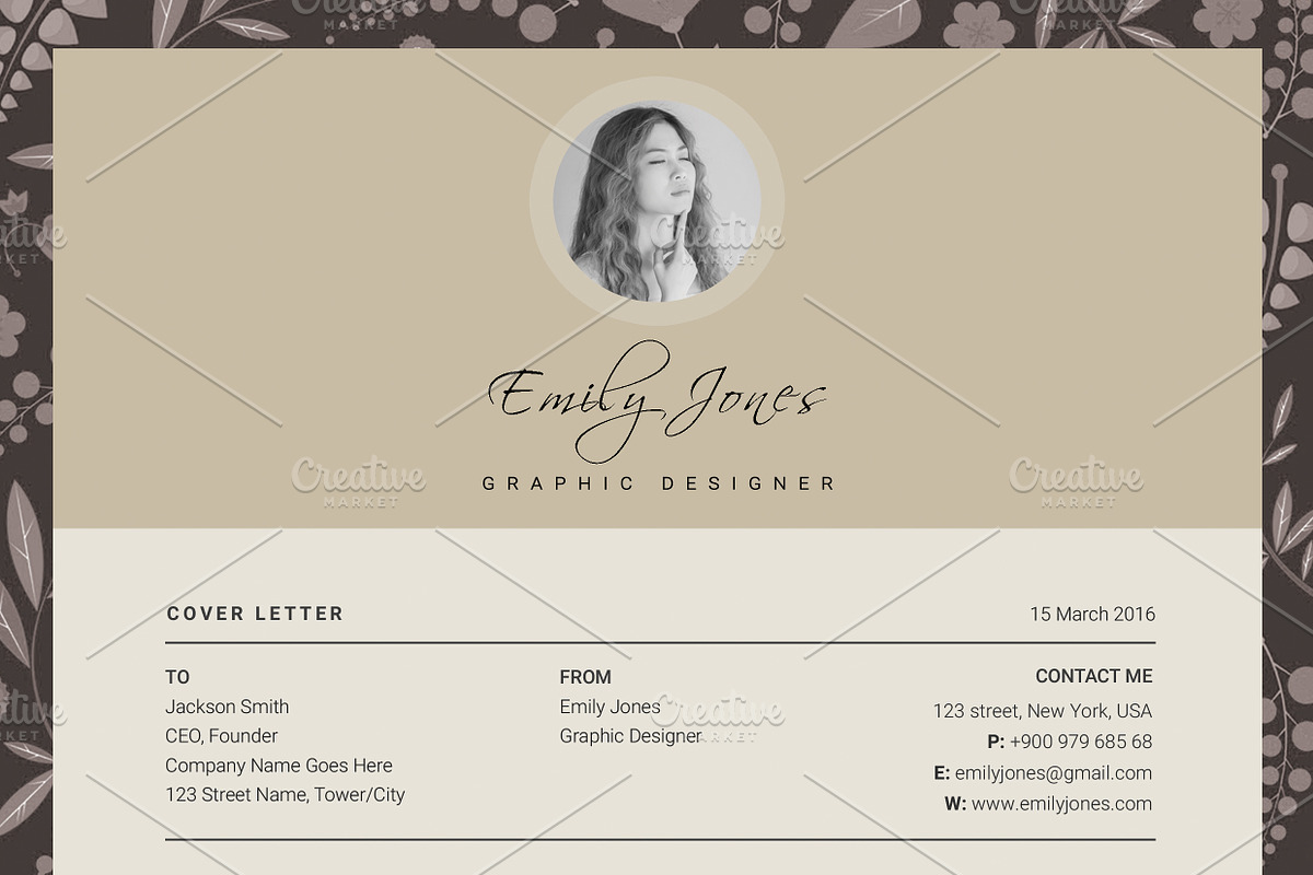 Simple Pattern CV-Resume Template *C, a Resume Template by Showy68 Template
