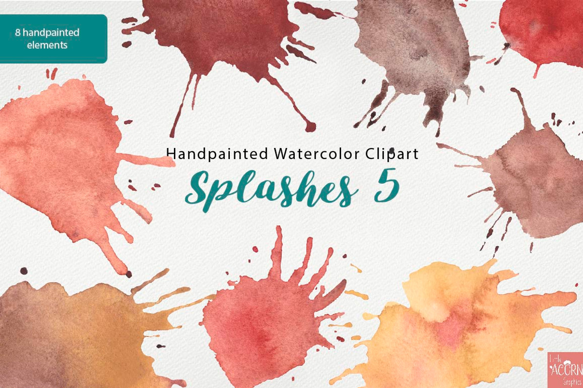 Watercolor Clipart Splashes Bundle, an Illustration by LittleAcornGraphics (Photo 9 of 12)