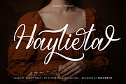 Haylieta - Elegant Script Font, a Script Font by Favo Write (Thumbnail 1 of 11)