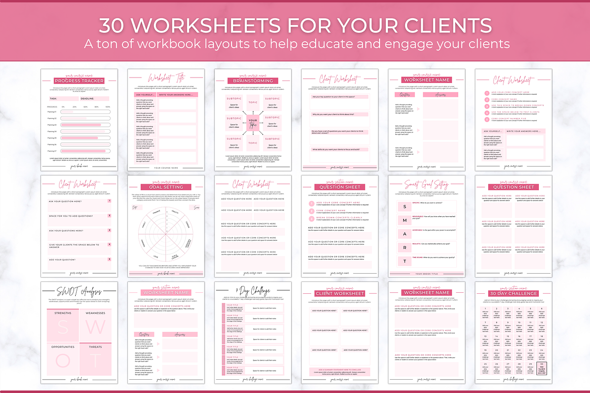 eBook & Workbook Bundle! 140 Pages, a Marketing Template by Templatables (Photo 6 of 10)