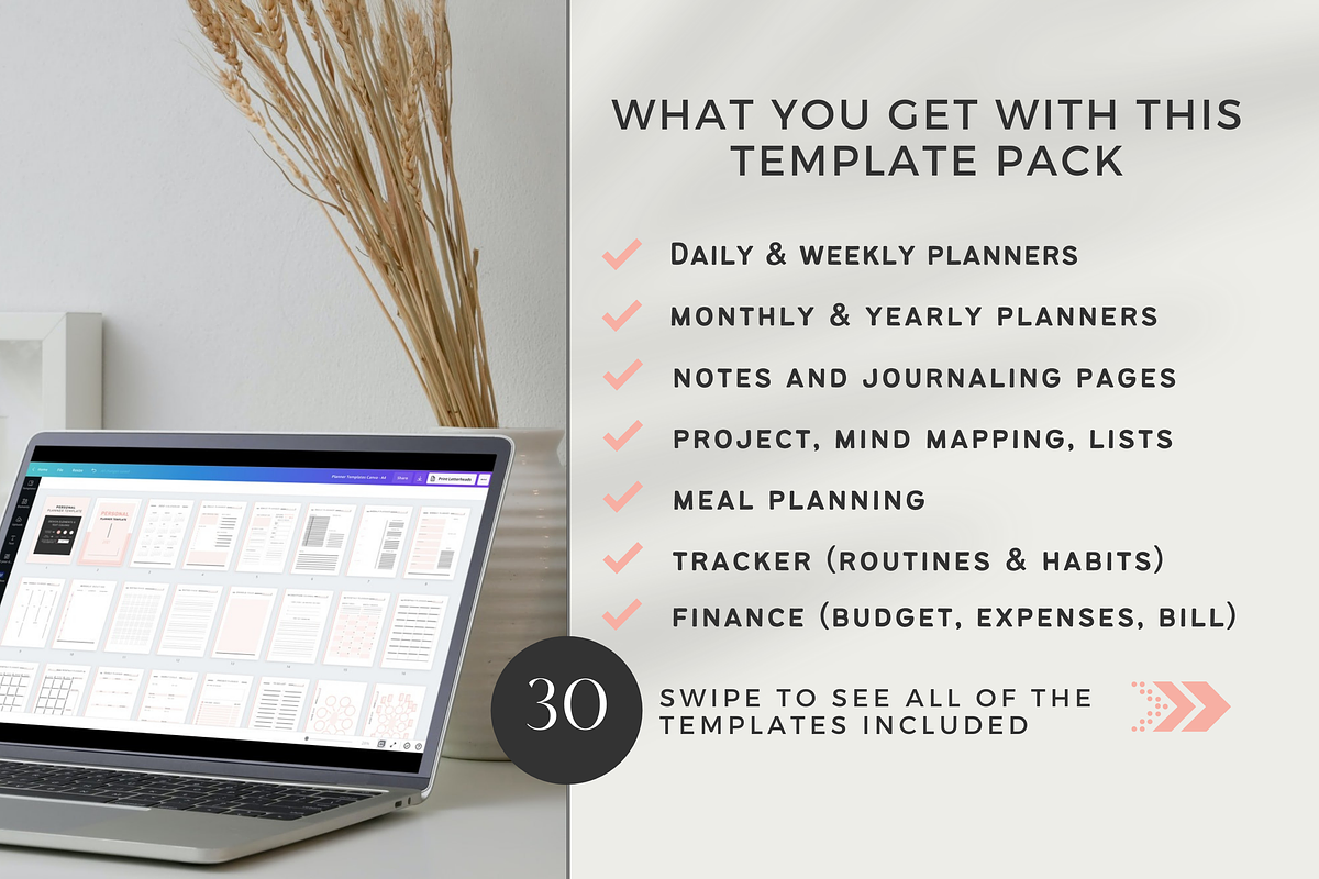 Editable Planner Template Canva, a Stationery Template by Designs by Darowan (Photo 2 of 11)