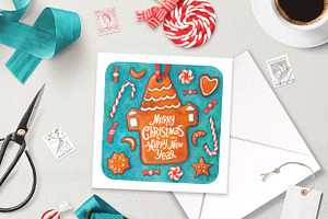 Merry Christmas Gingerbread Cards