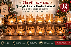 Christmas Scene Tealight Candle