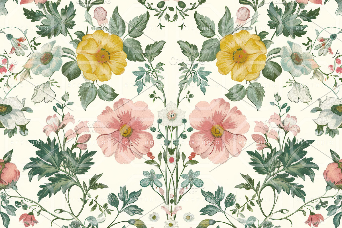 VINTAGE BLOOM Motifs Seamless Bundle, a Texture Illustration by RefinedFantasyStudio (Photo 5 of 9)