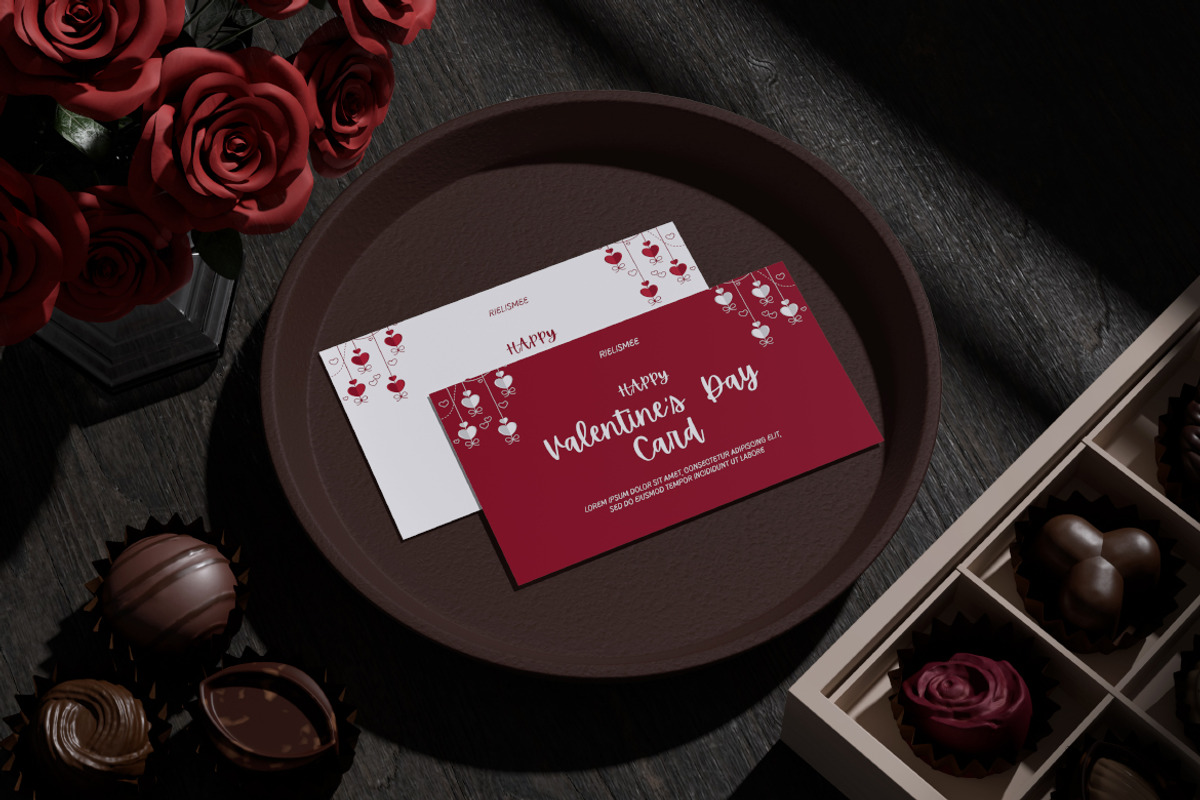 Valentines Day Card Mockup, a Merchandise Mockup by Rielismee (Photo 3 of 5)