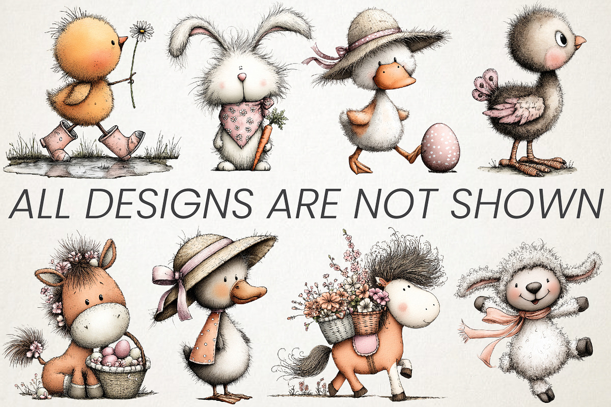 Cute Easter Farm Animal Clipart, an Illustration by RobertsArt (Photo 3 of 6)