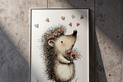 Valentine's Day Hedgehog Clipart, a Graphic by one-touch (Thumbnail 7 of 7)