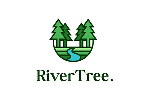 creek river line art icon logo, a Branding & Logo Template by Blazybone