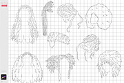 Procreate Afro Hairstle Curly Hair, a Brush Add-On by ArtPrintBabe (Thumbnail 6 of 12)