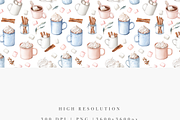 Hot Chocolate Seamless Pattern, a Decorative Illustration by Pati Charm Studio (Thumbnail 3 of 7)