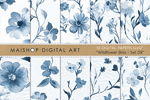 Wildflower Bliss Patterns Set 09, a Pattern Graphic by Maishop