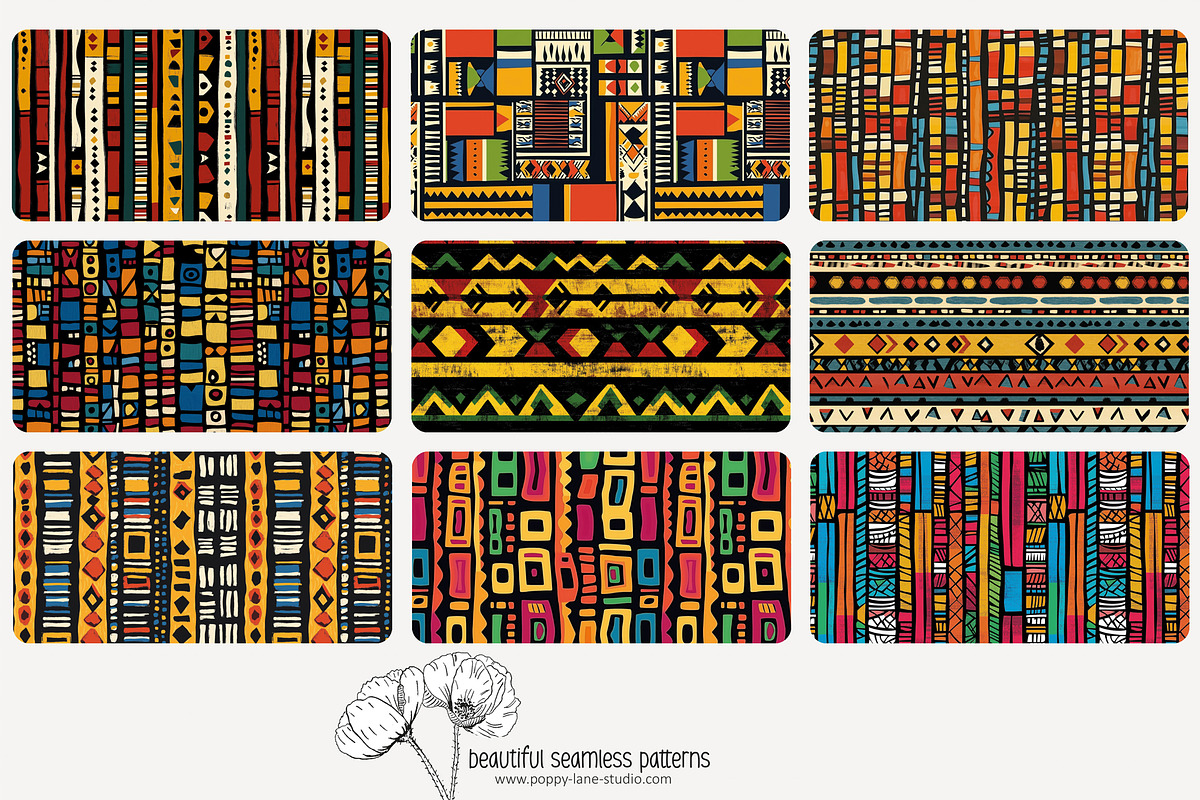 70 African Kente seamless pattern, a Pattern Graphic by Poppy Lane Studio (Photo 4 of 10)