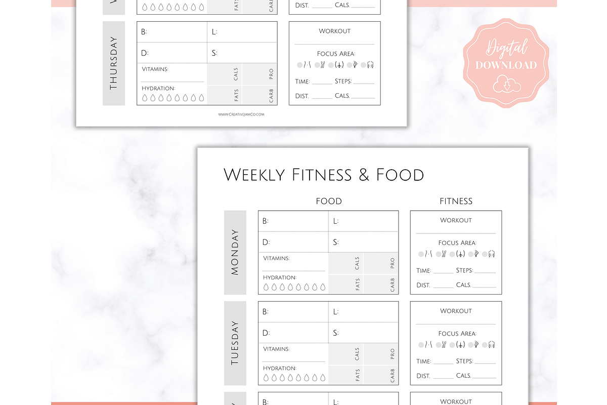 Weight Loss Journal, Fitness Planner, a Templates & Theme by Templatables (Photo 8 of 10)