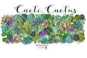 Cacti watercolor, cactus watercolor, an Illustration by SandraGraphicDesign (Thumbnail 3 of 6)