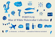 Portugal Blue & White Watercolor, a Decorative Illustration by ElicoelhoDesign Shop (Thumbnail 3 of 5)